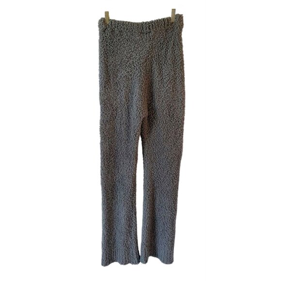 VICI Solid Gray Fuzzy Sherpa High-Rise Waist Straight-Leg Lounge Pants Small - Picture 6 of 7